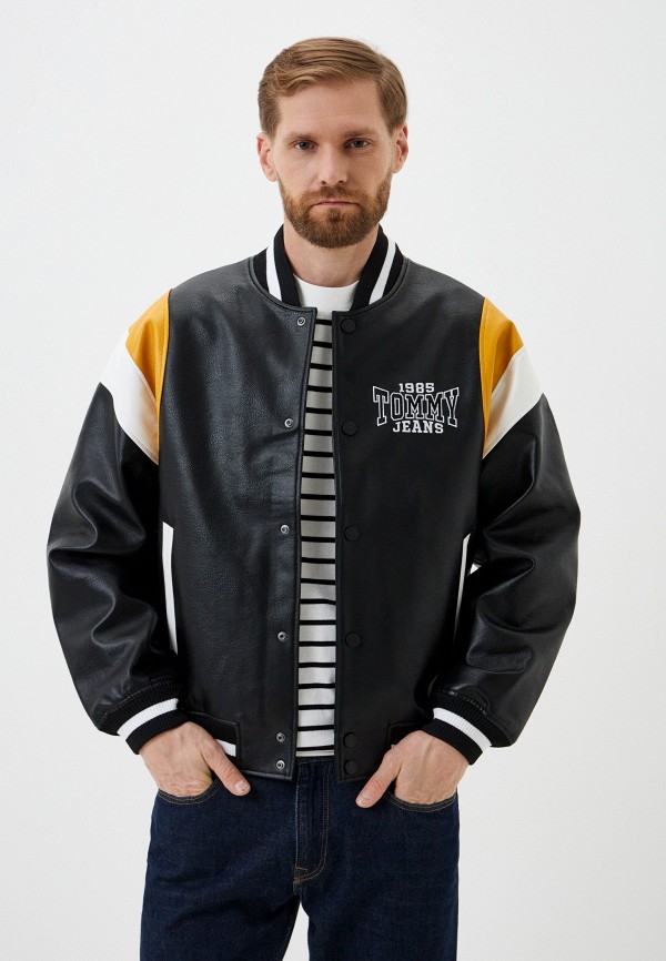 

Куртка кожаная Tommy Jeans, Черный