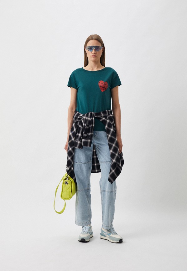 Футболка Love Moschino зеленый, размер 44, фото 2