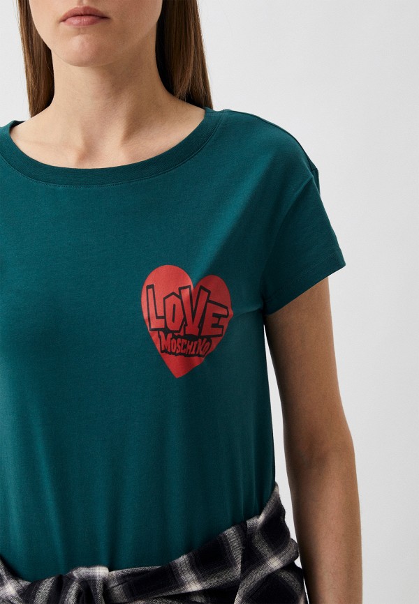 Футболка Love Moschino зеленый, размер 44, фото 4