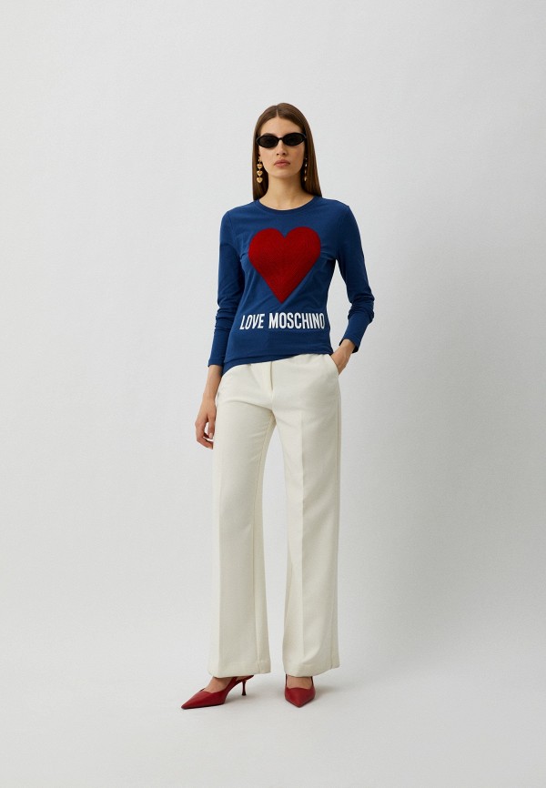 Лонгслив Love Moschino синий, размер 46, фото 2