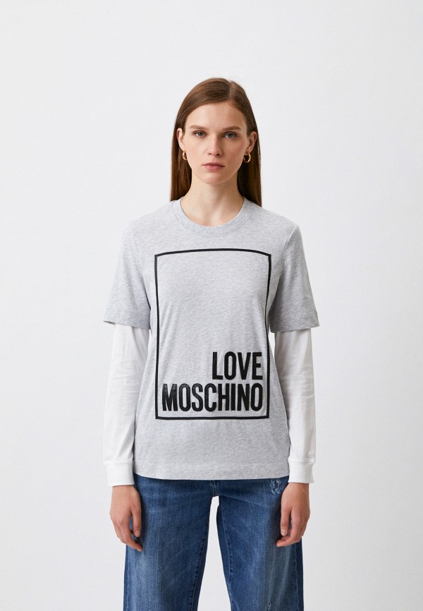 Лонгслив Love Moschino серого цвета