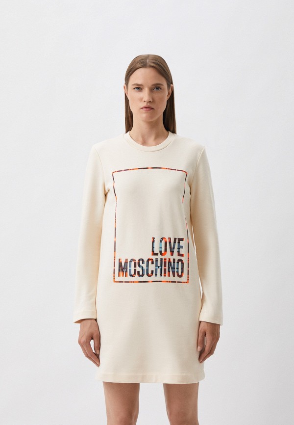 Платье Love Moschino бежевого цвета