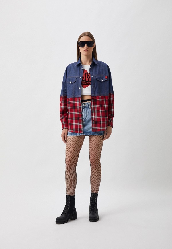 Рубашка Love Moschino синий, размер 44, фото 2