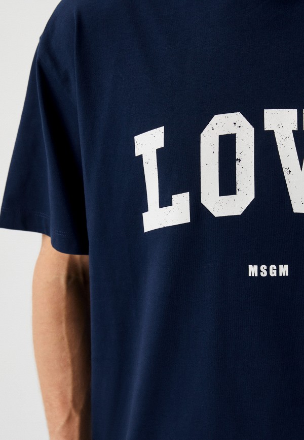 Футболка MSGM синий, размер 48, фото 4