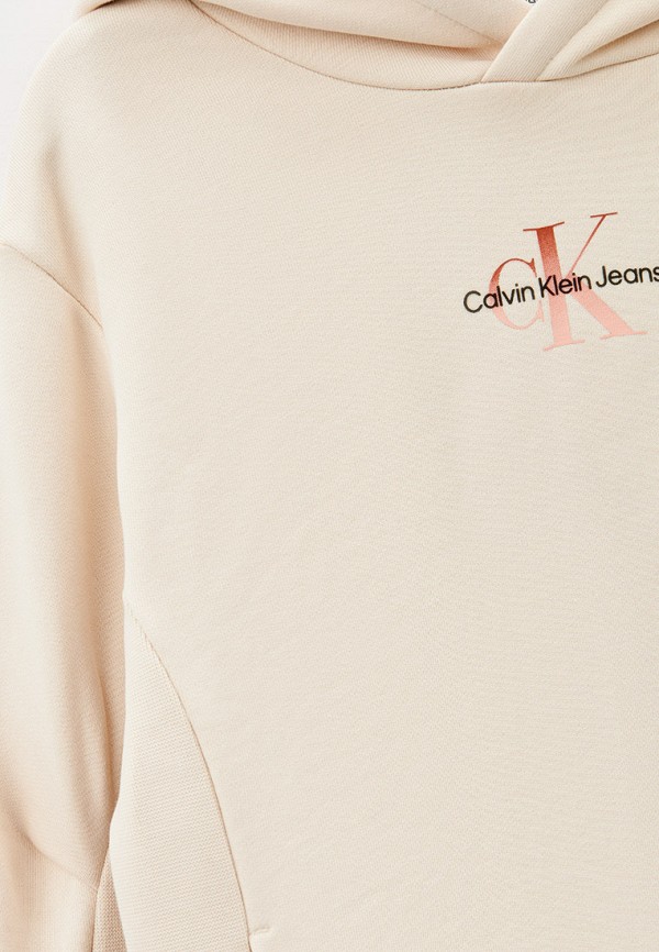 Худи Calvin Klein Jeans бежевый, размер 152, фото 3