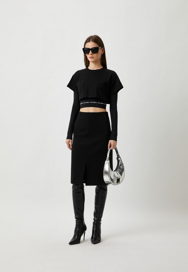 Лонгслив Karl Lagerfeld черный, размер 46, фото 2