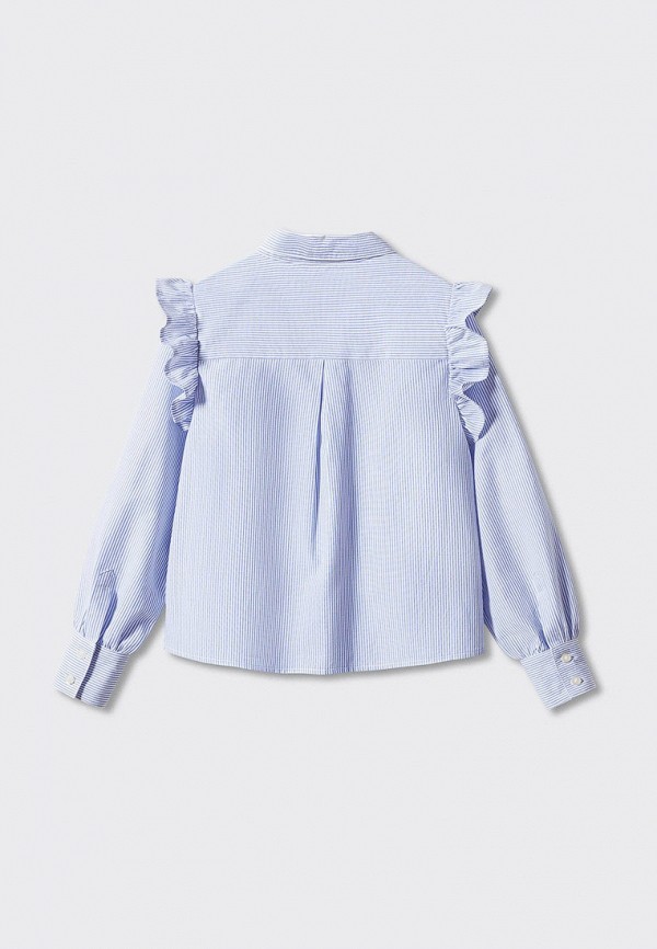 Рубашка Mango Kids голубой, размер 110, фото 2