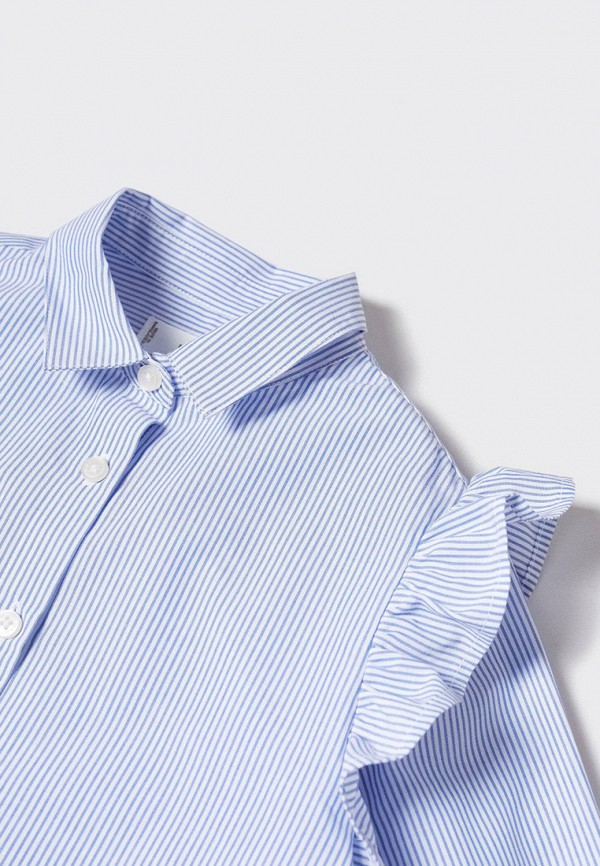 Рубашка Mango Kids голубой, размер 110, фото 3