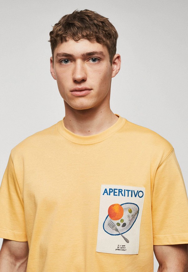 Футболка Mango Man желтый, размер 56, фото 4
