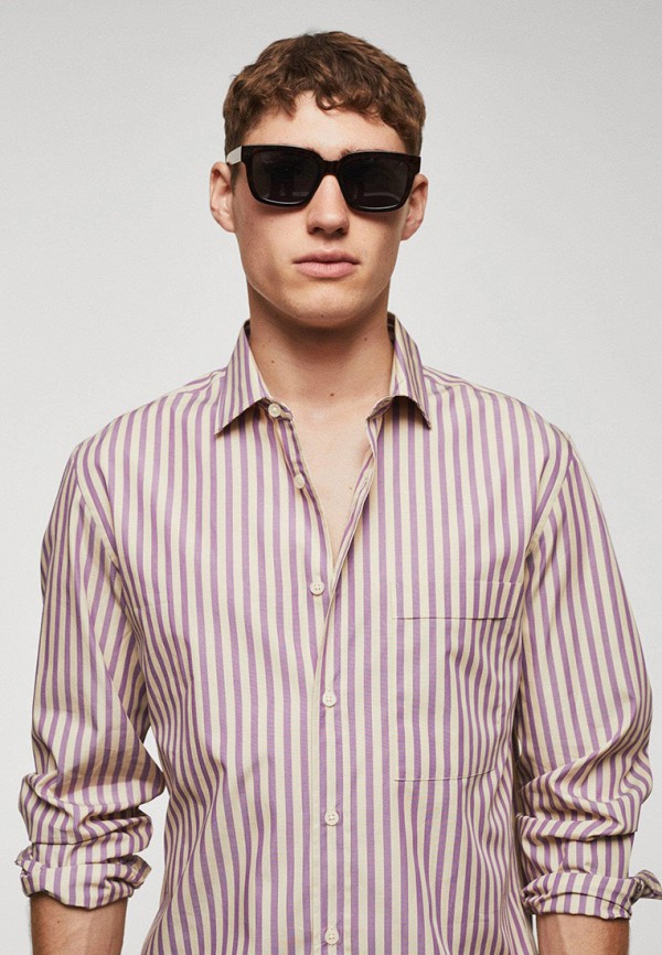 Рубашка Mango Man фиолетовый, размер 50, фото 4