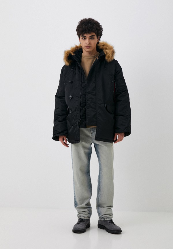 Парка и брелок Alpha Industries черный, размер 48, фото 2