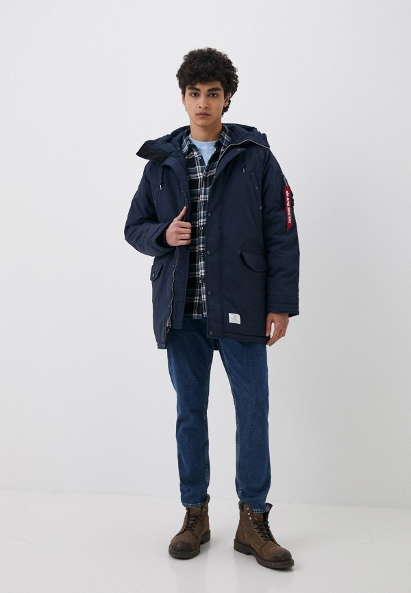 Парка и брелок Alpha Industries синий, размер 60, фото 2