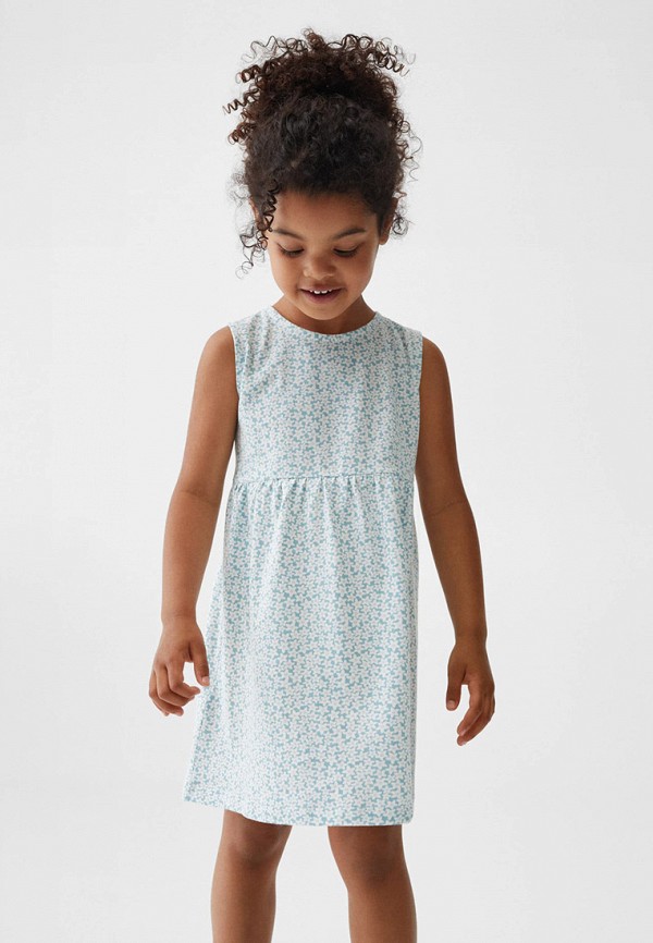 Платье Mango Kids бирюзовый, размер 110, фото 3