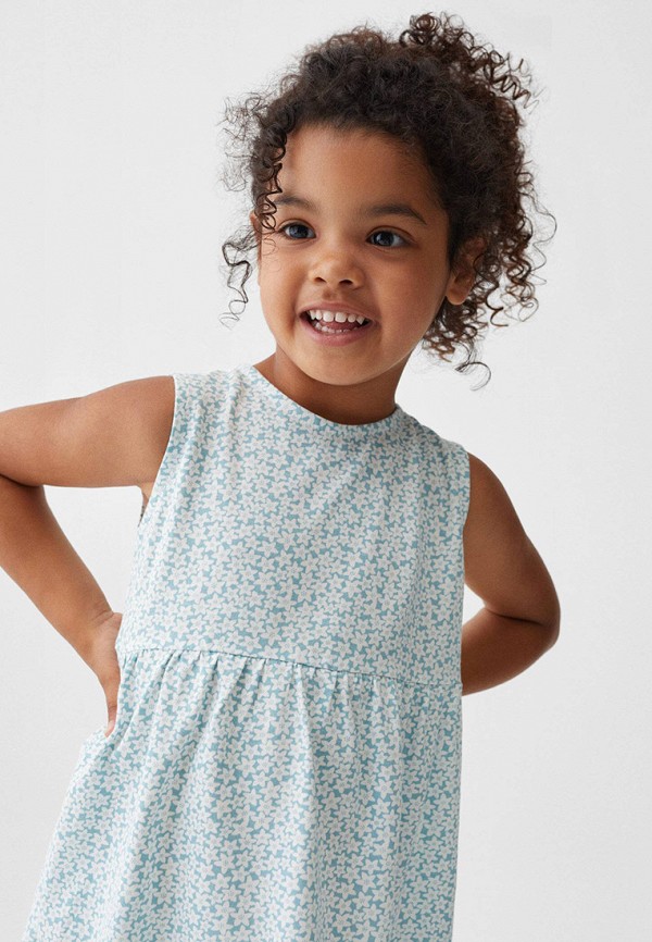 Платье Mango Kids бирюзовый, размер 110, фото 4