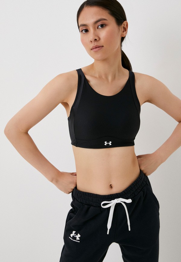 

Топ спортивный Under Armour, Черный, UA Infinity Mid High Neck Shine Sports Bra