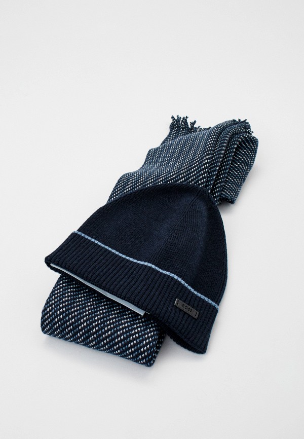 Шапка и шарф Boss синий, размер 00, фото 8