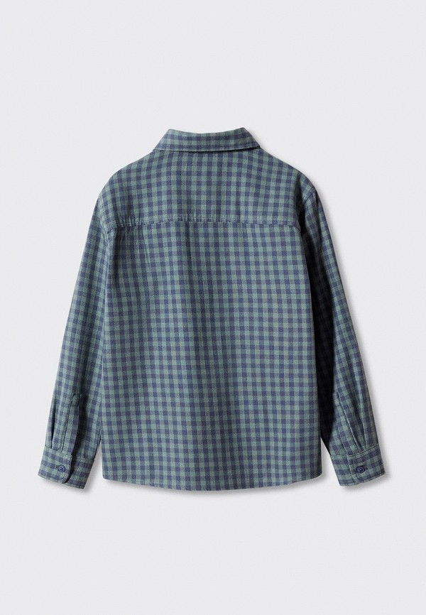 Рубашка Mango Kids бирюзовый, размер 128, фото 2