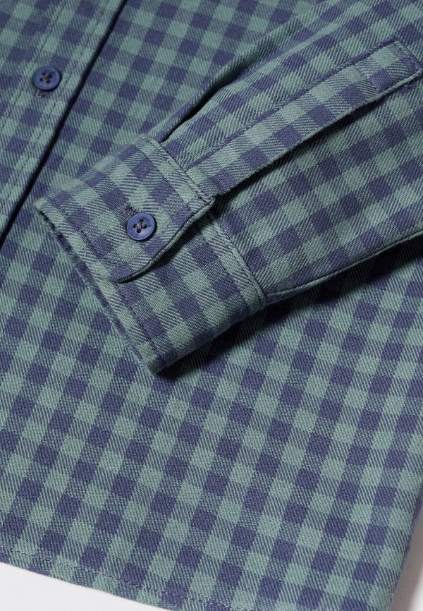 Рубашка Mango Kids бирюзовый, размер 128, фото 5