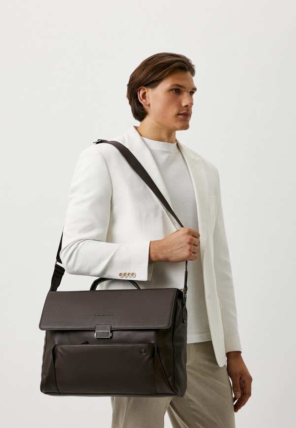 Портфель Piquadro коричневый, размер 00, фото 5