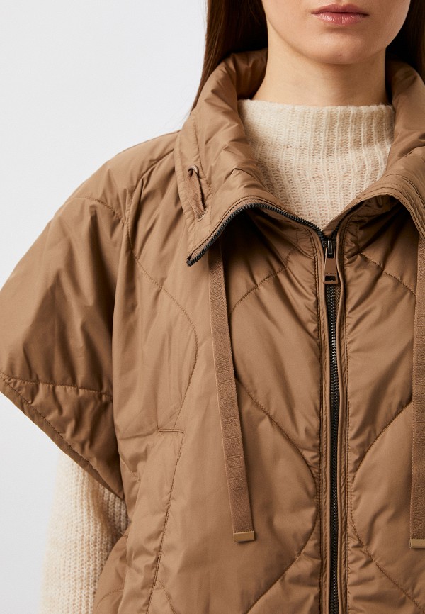 Жилет утепленный Weekend Max Mara коричневый, размер 42, фото 5