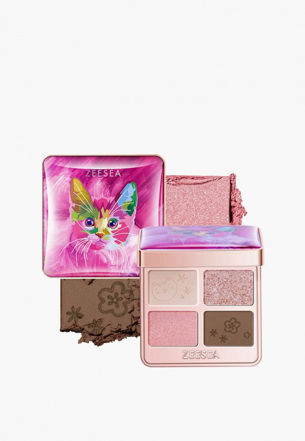 

Палетка теней для век Zeesea, Разноцветный, TIPSY KITTY Eyeshadow Quad, тон 02 Rosé / Розовое вино, 3.5 г