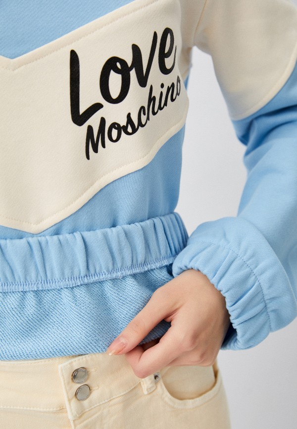 Свитшот Love Moschino голубой, размер 44, фото 4