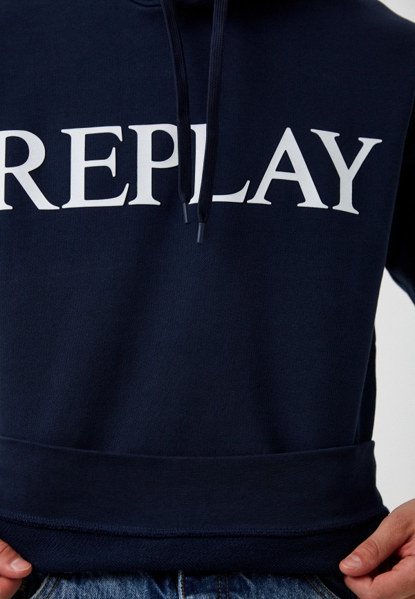 Худи Replay синий, размер 52, фото 4