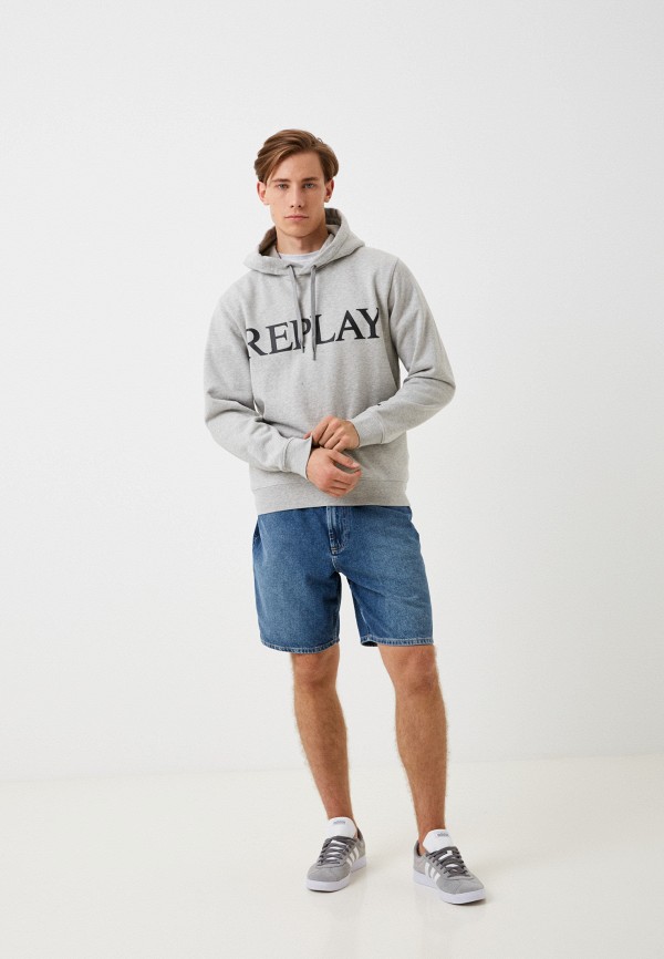 Худи Replay серый, размер 46, фото 2