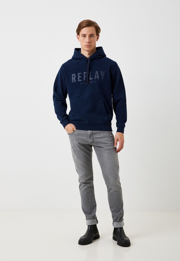 Худи Replay синий, размер 46, фото 2