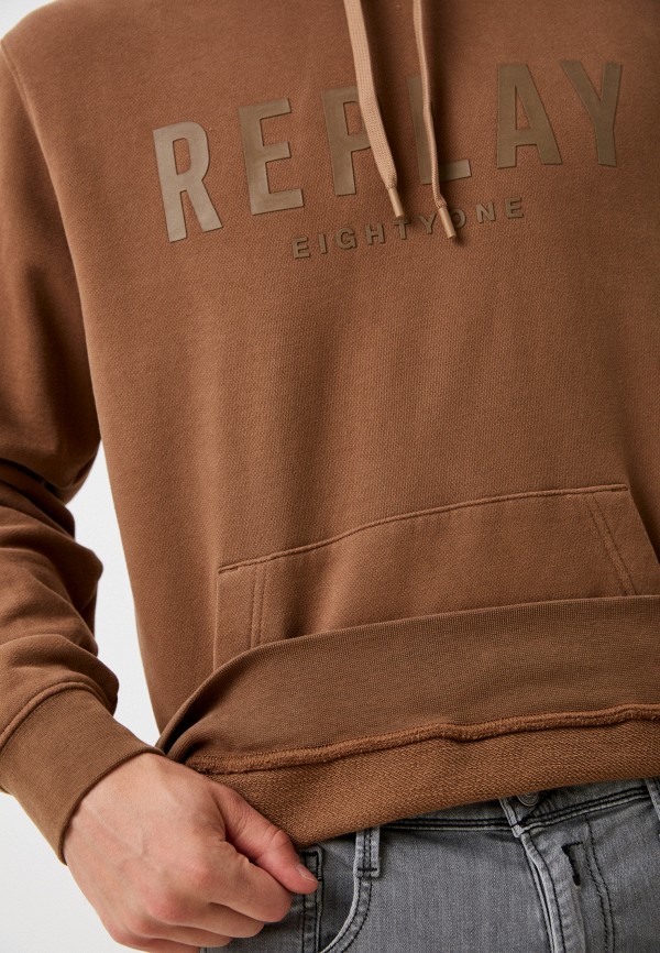 Худи Replay коричневый, размер 52, фото 4