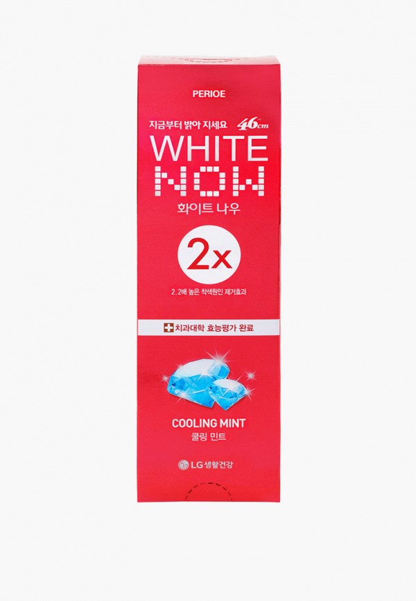 

Зубная паста Perioe, Прозрачный, отбеливающая white now cooling mint охлаждающая мята, 120 г