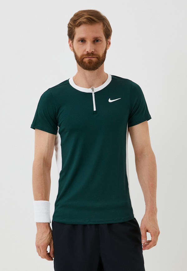 Футболка спортивная Nike зеленого цвета