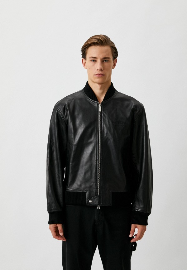 Куртка кожаная Iceberg черного цвета