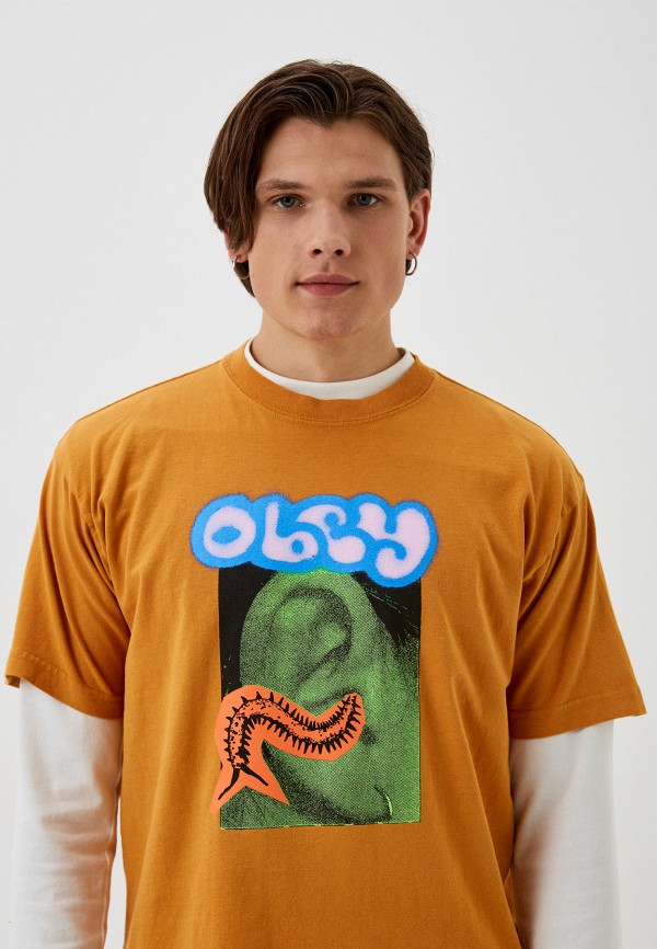 Футболка Obey оранжевый, размер 52, фото 3