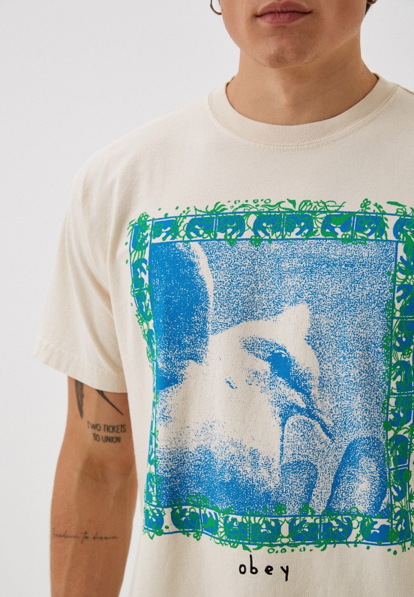 Футболка Obey бежевый, размер 50, фото 3