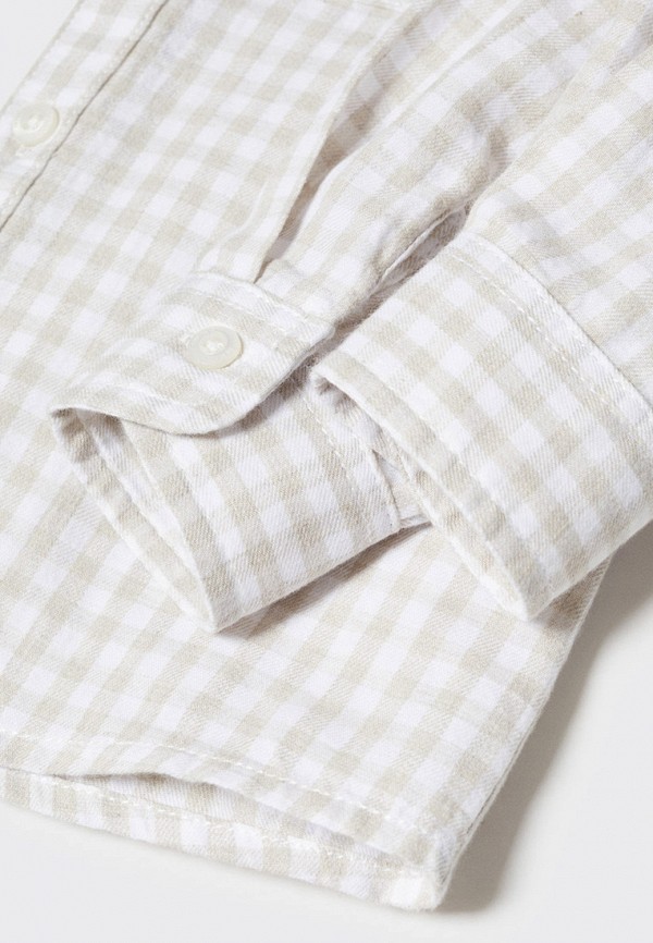 Рубашка Mango Kids бежевый, размер 80, фото 5