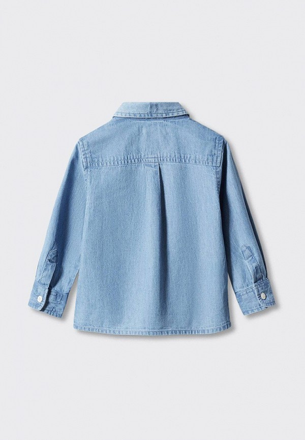 Рубашка джинсовая Mango Kids голубой, размер 104, фото 2