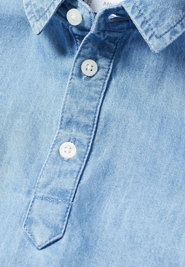 Рубашка джинсовая Mango Kids голубой, размер 104, фото 3