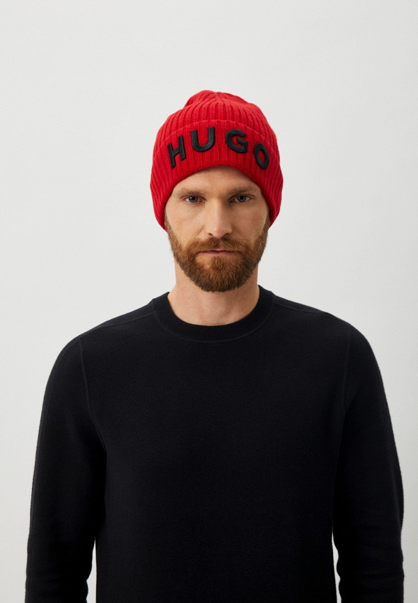Шапка Hugo красный, размер 00, фото 4