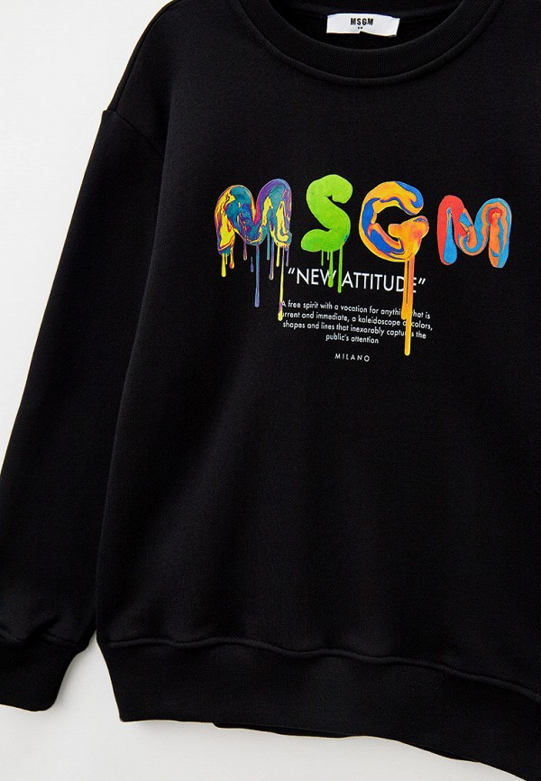 Свитшот MSGM Kids черный, размер 152, фото 3