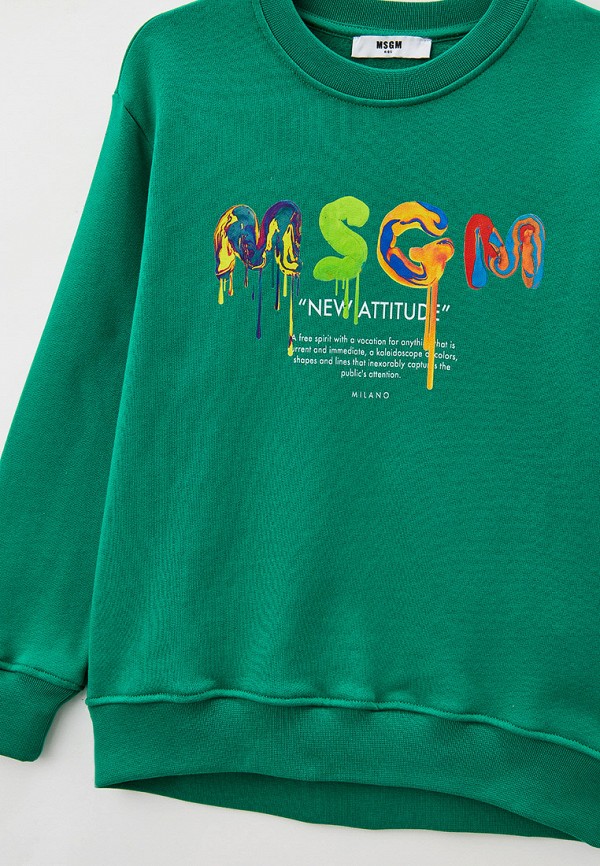 Свитшот MSGM Kids зеленый, размер 140, фото 3