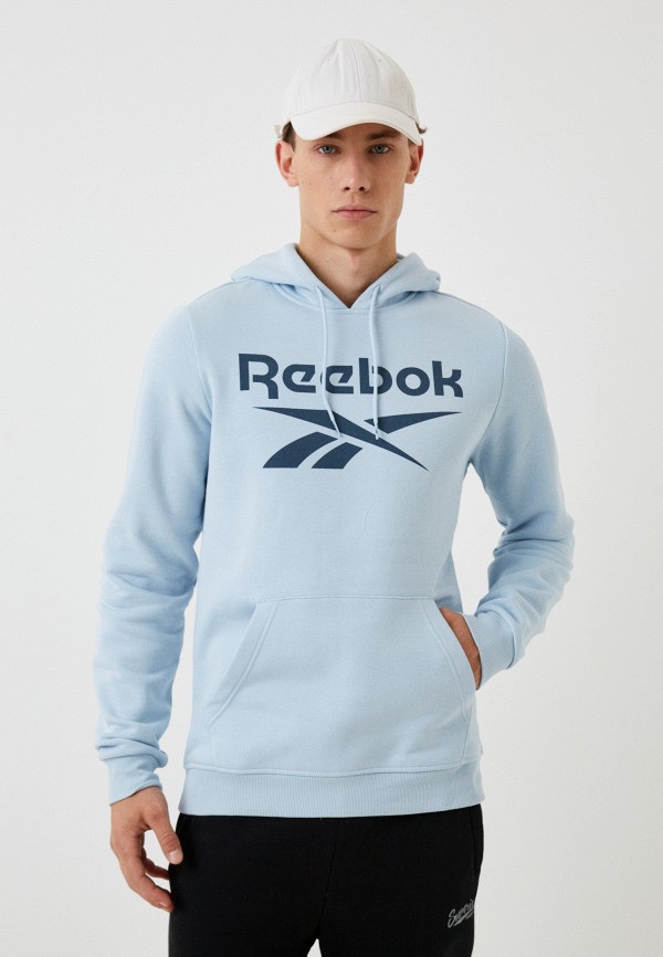 

Худи Reebok, Голубой, REEBOK IDENTITY FLEECE STACKED LOGO PULLOVER HOODIE