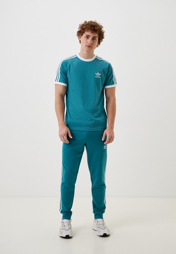 Брюки спортивные adidas Originals бирюзовый, размер 56, фото 2