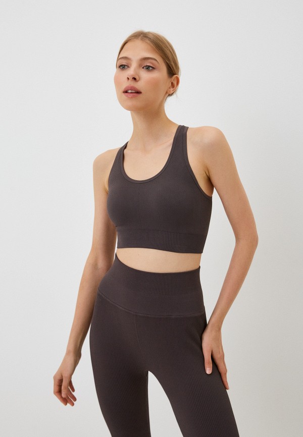 

Топ спортивный Nux, Серый, One By One Scoop Bra