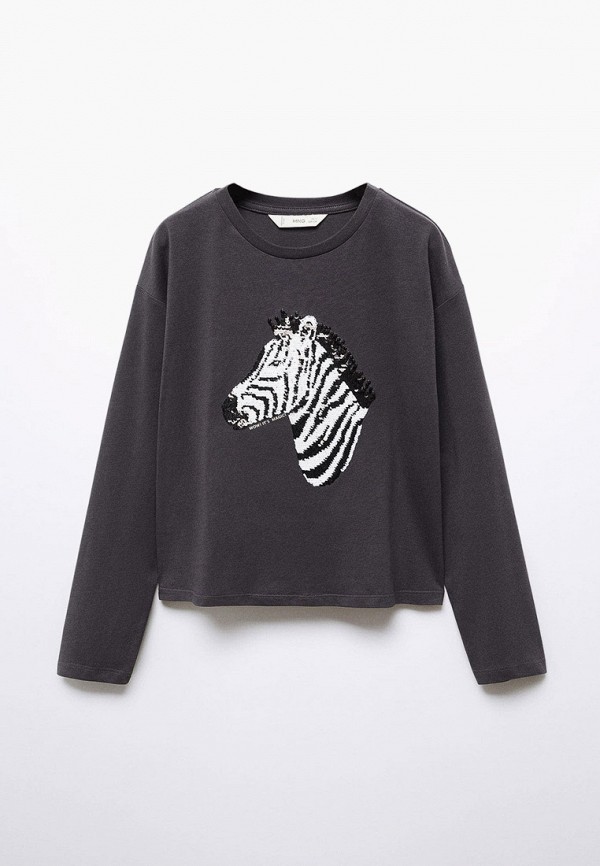 

Лонгслив Mango Kids, Серый, ANIMAL