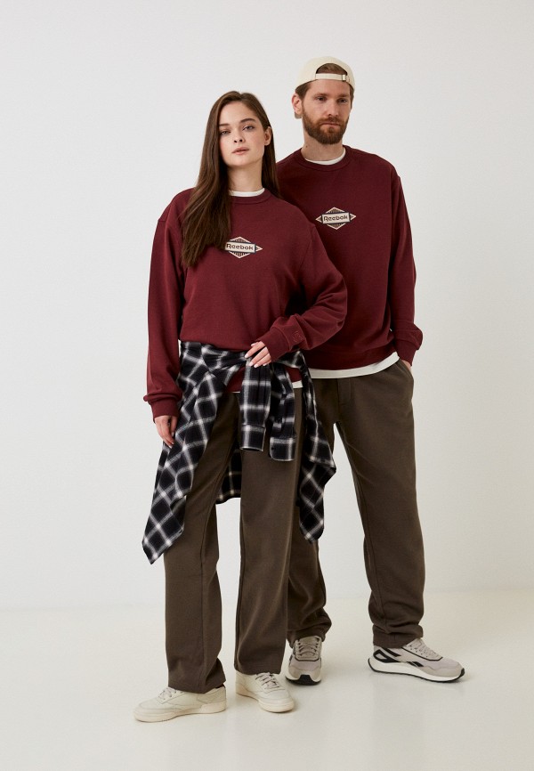 Свитшот Reebok бордовый, размер 60, фото 2