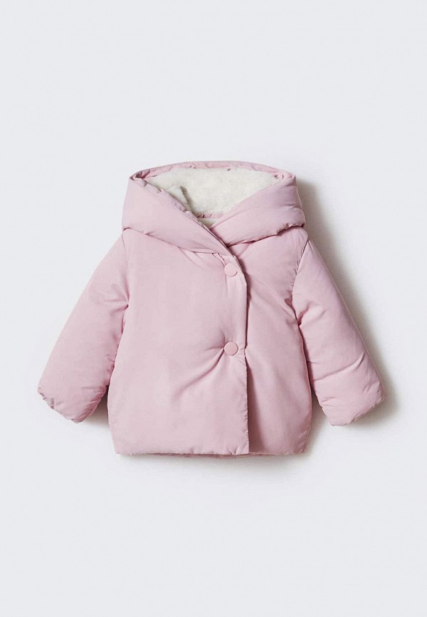 Куртка утепленная Mango Kids розового цвета