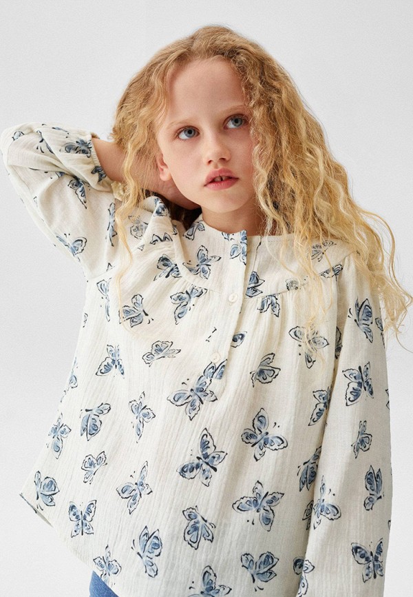 Блуза Mango Kids белый, размер 128, фото 4