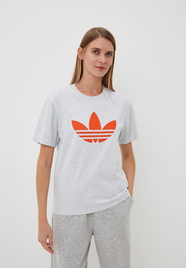 Футболка adidas Originals серого цвета