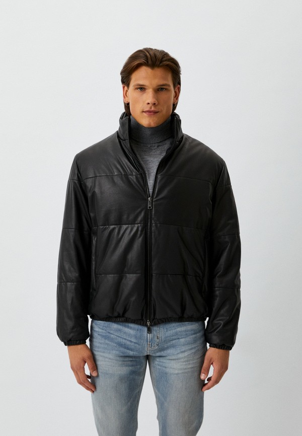 

Куртка кожаная утепленная Armani Exchange, Черный